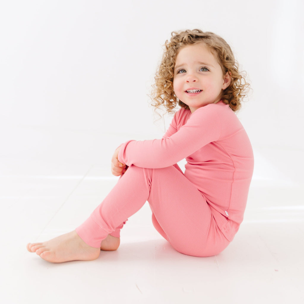 Peony Pink Small Ribbed Two-Piece Set