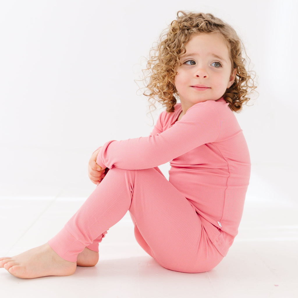 Peony Pink Small Ribbed Two-Piece Set