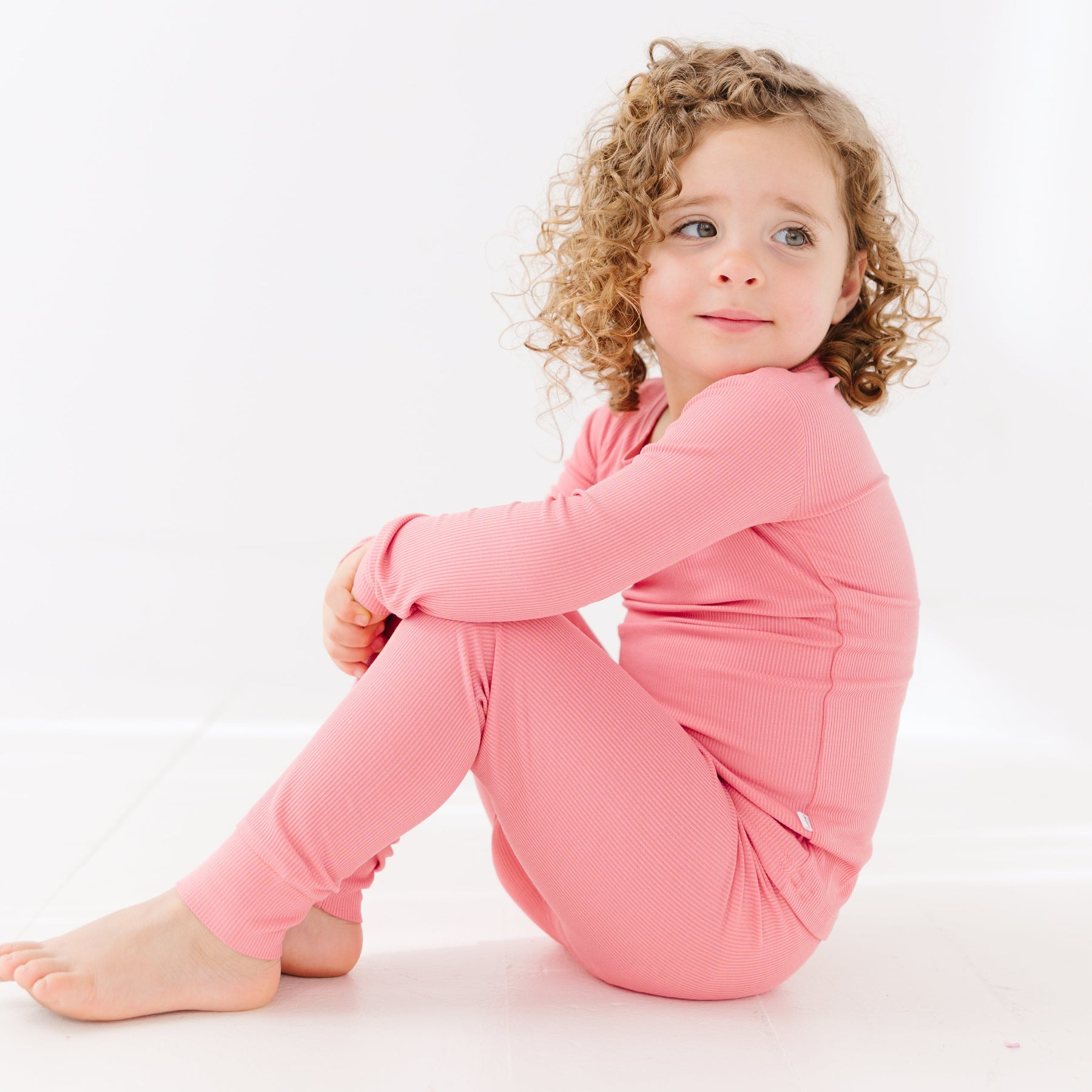 Peony Pink Small Ribbed Two-Piece Set