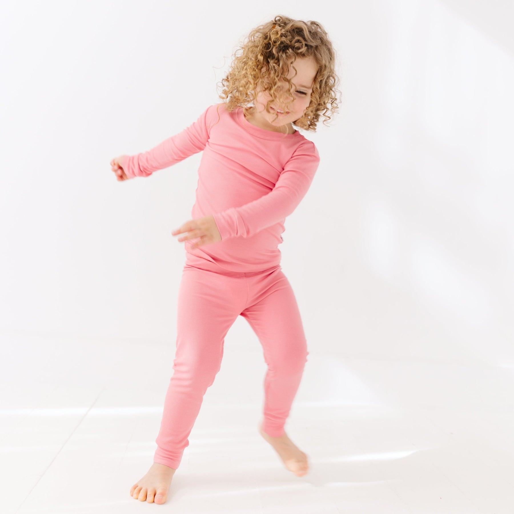 Peony Pink Small Ribbed Two-Piece Set