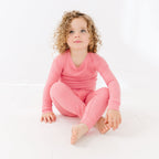 Peony Pink Small Ribbed Two-Piece Set