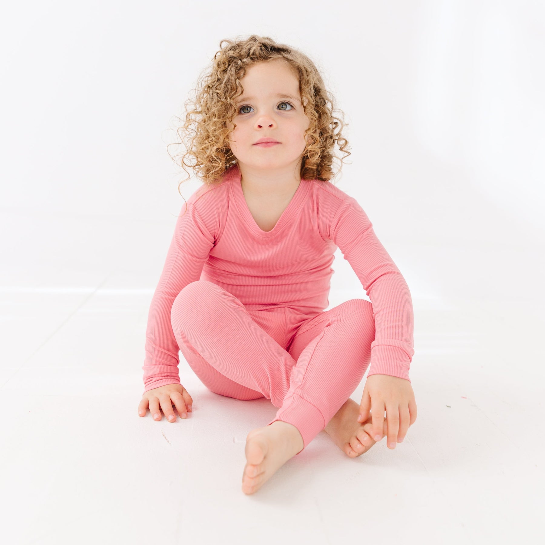Peony Pink Small Ribbed Two-Piece Set