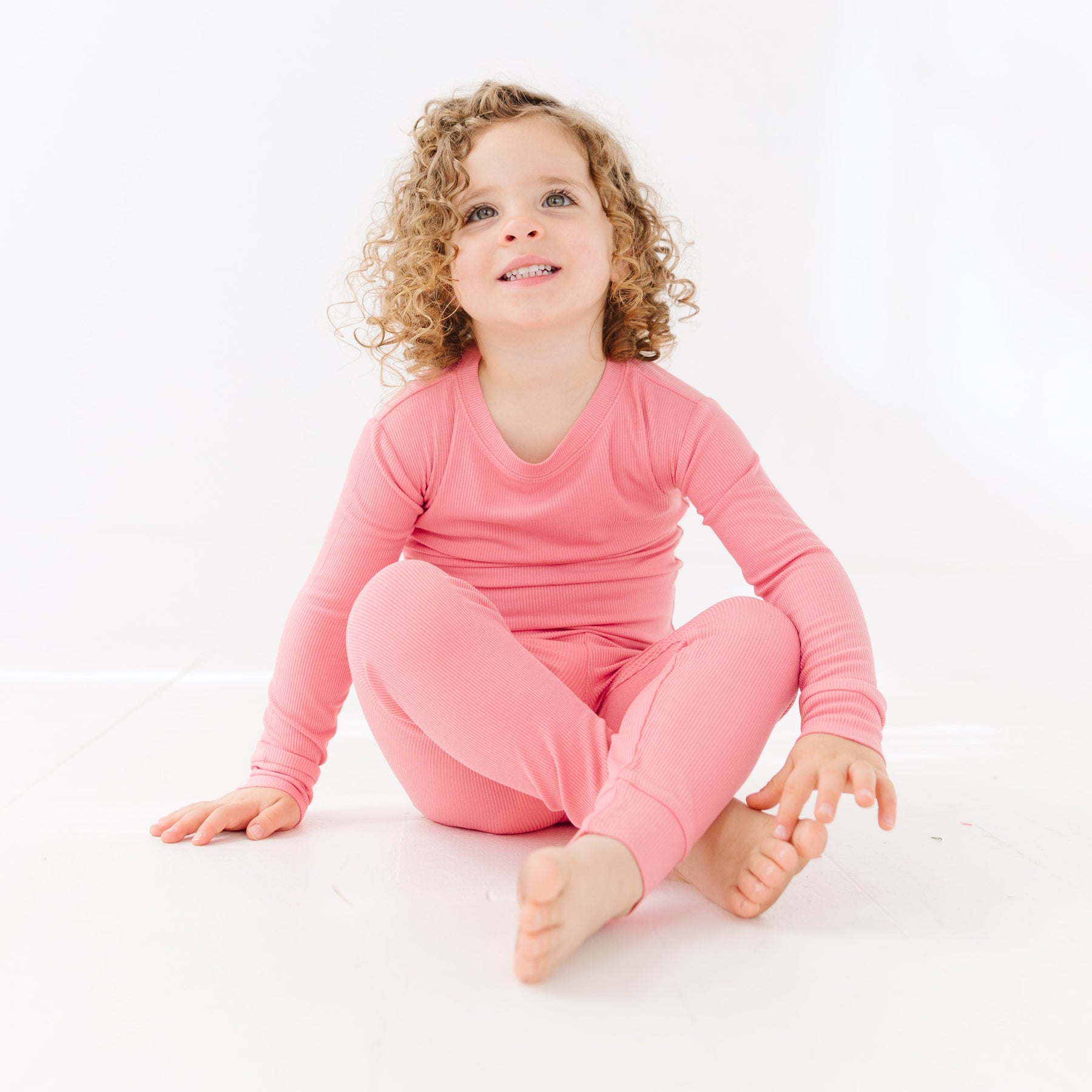 Peony Pink Small Ribbed Two-Piece Set