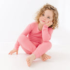 Peony Pink Small Ribbed Two-Piece Set