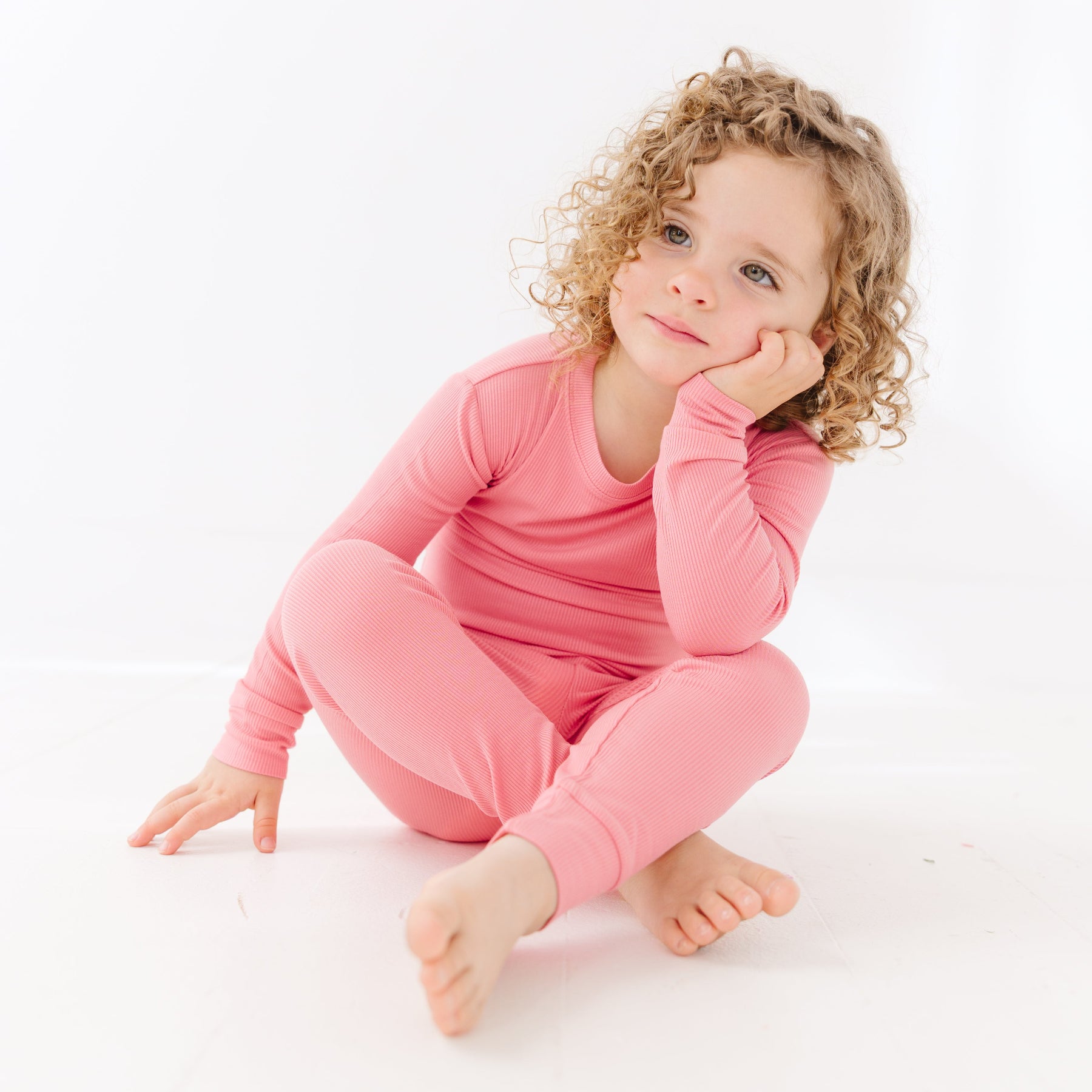 Peony Pink Small Ribbed Two-Piece Set