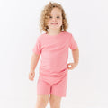 Peony Pink Small Ribbed Shorts Two-Piece Set