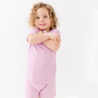 Lilac Mist Small Ribbed Shorts Two-Piece Set