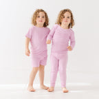 Lilac Mist Small Ribbed Shorts Two-Piece Set