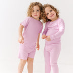 Lilac Mist Small Ribbed Shorts Two-Piece Set