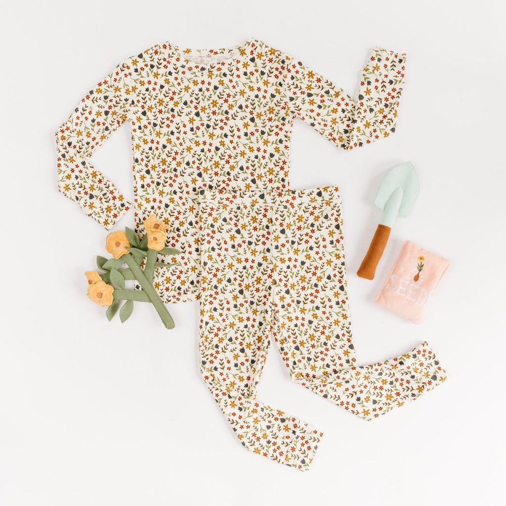 Cream Floral Two-Piece Set