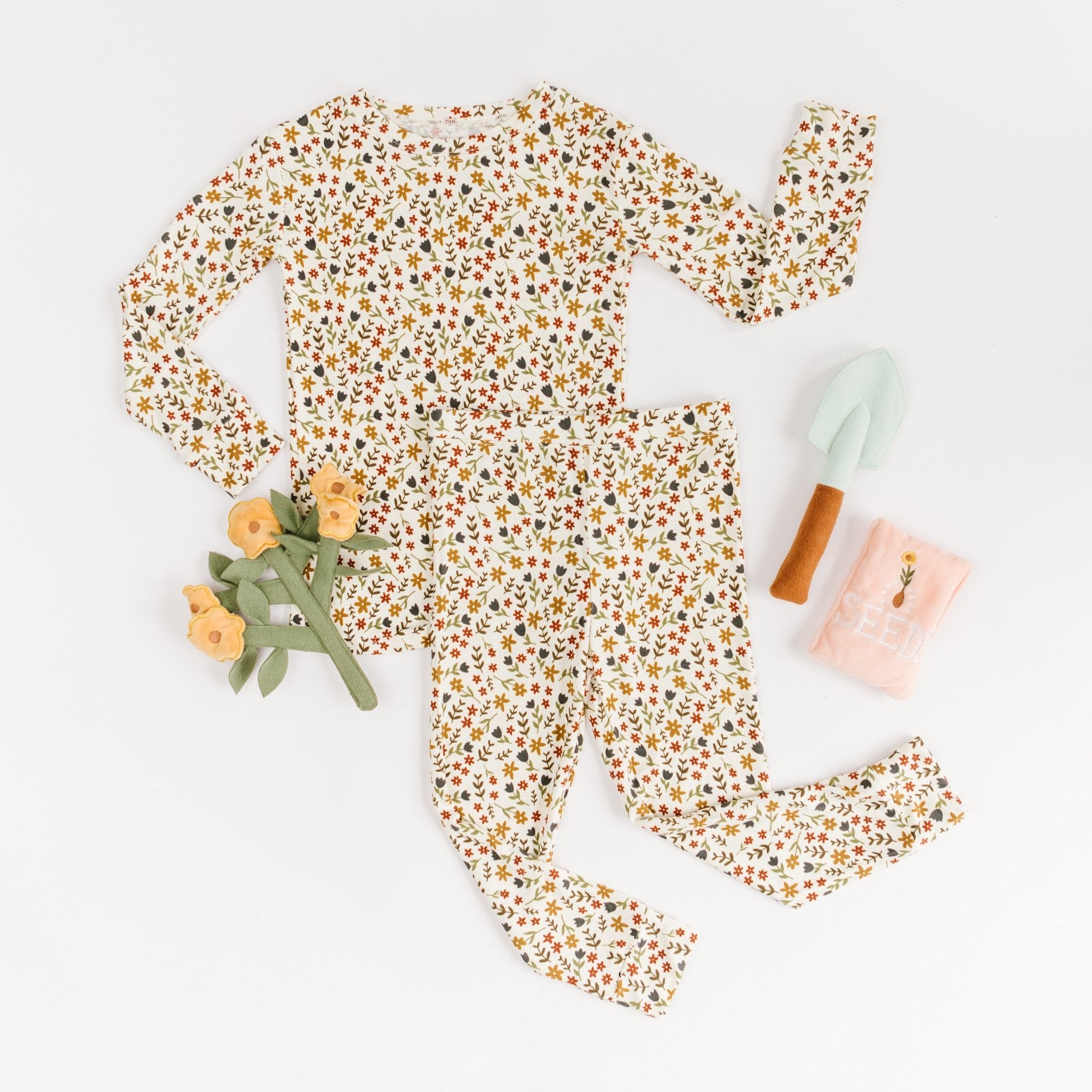 Cream Floral Two-Piece Set