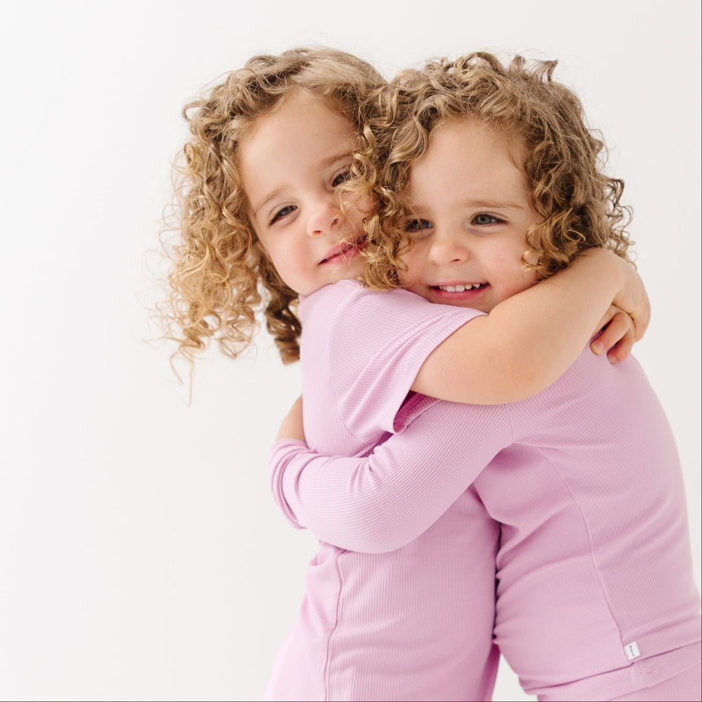 Lilac Mist Small Ribbed Shorts Two-Piece Set