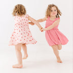 Strawberries Small Ribbed Flutter Sleeve Dress