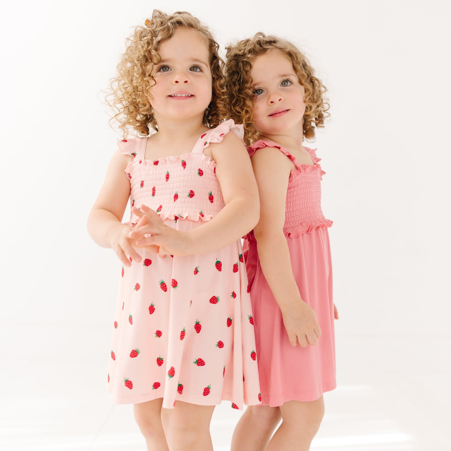 Strawberries Small Ribbed Flutter Sleeve Dress