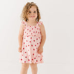 Strawberries Small Ribbed Flutter Sleeve Dress