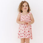 Strawberries Small Ribbed Flutter Sleeve Dress