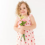 Strawberries Small Ribbed Flutter Sleeve Dress