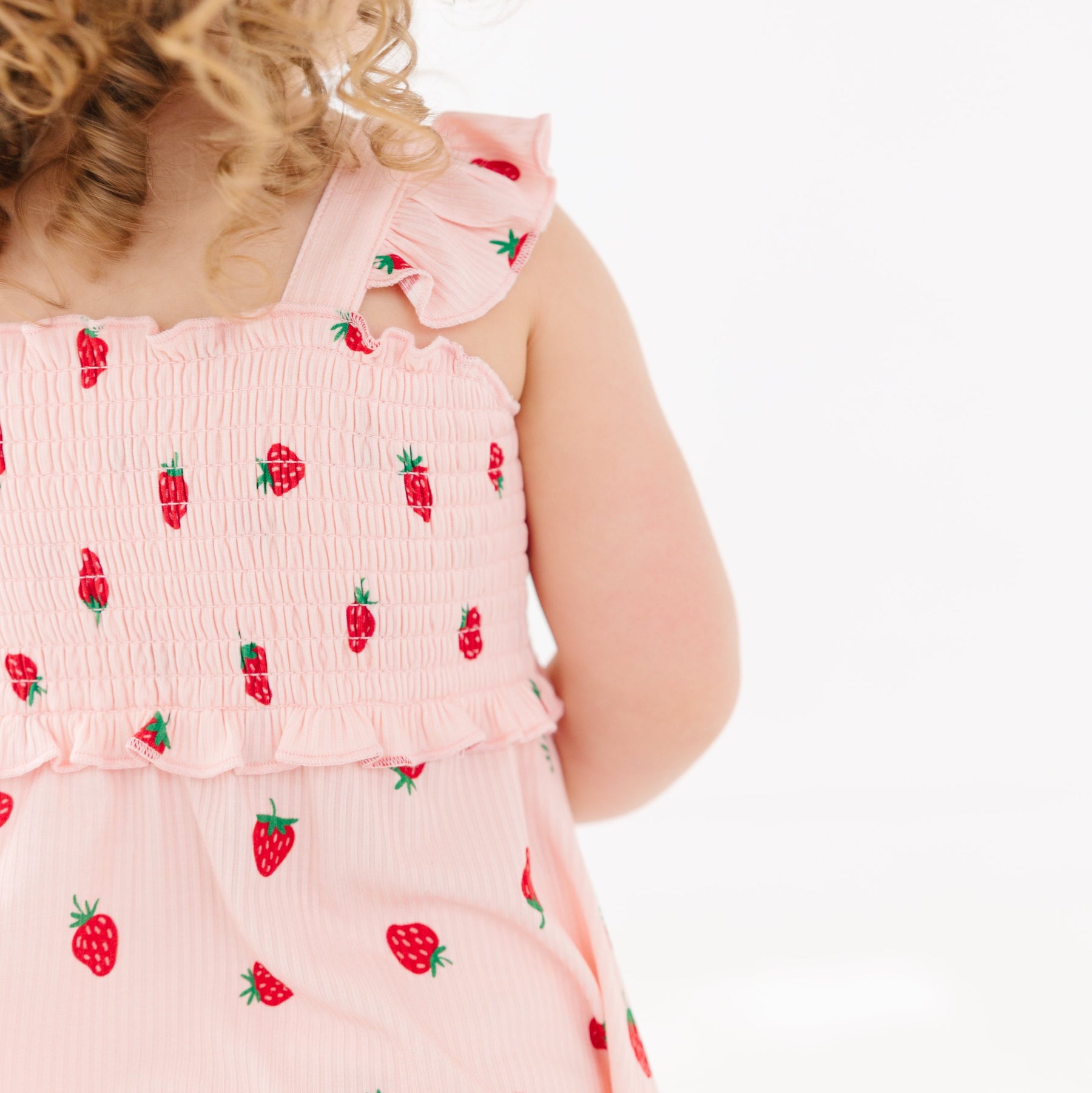 Strawberries Small Ribbed Flutter Sleeve Dress