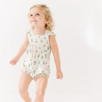 Morning Meadow Small Ribbed Flutter Sleeve Romper