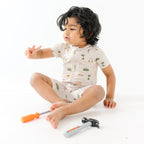 Tool Time Small Ribbed Summer Zip Romper