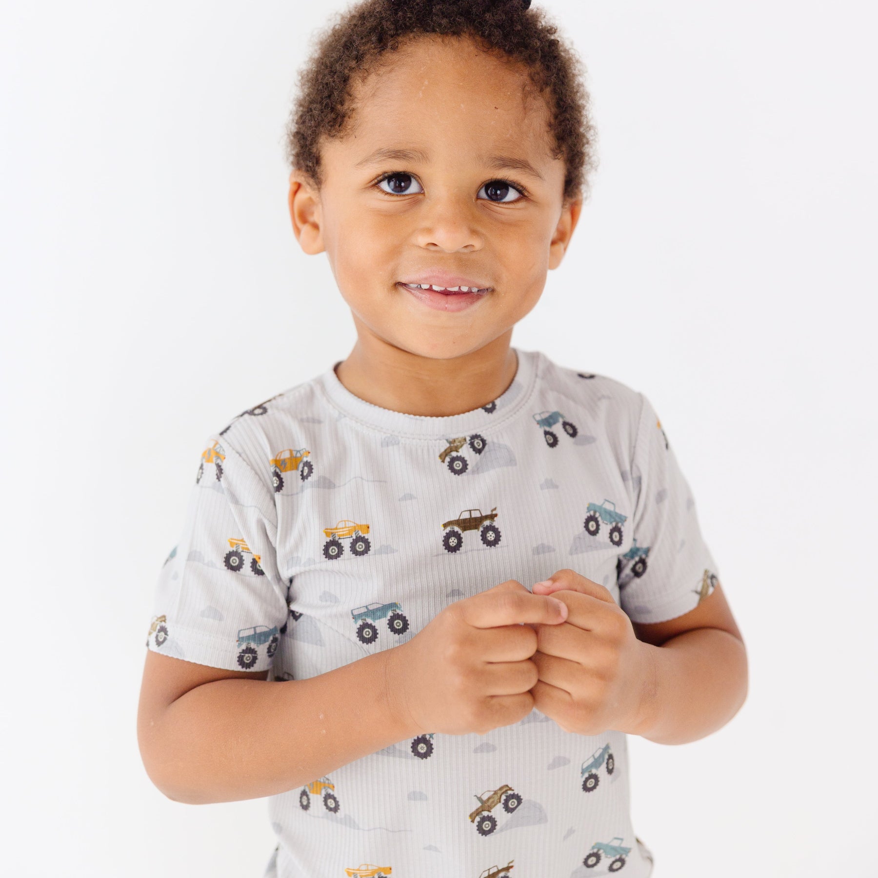 Monster Trucks Small Ribbed Shorts Two-Piece Set