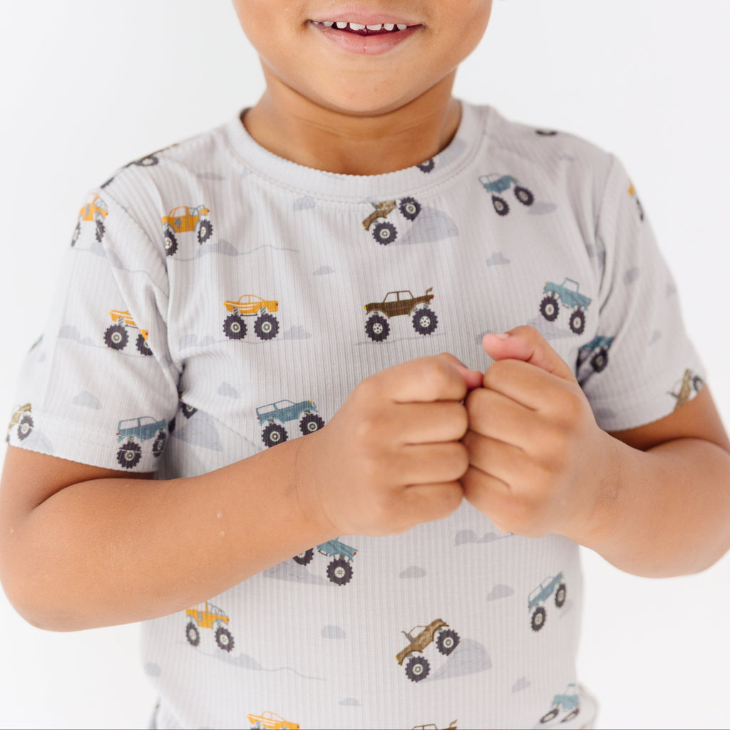 Monster Trucks Small Ribbed Shorts Two-Piece Set