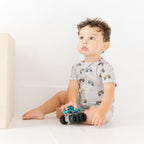 Monster Trucks Small Ribbed Summer Zip Romper