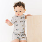 Monster Trucks Small Ribbed Summer Zip Romper