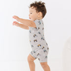 Monster Trucks Small Ribbed Summer Zip Romper