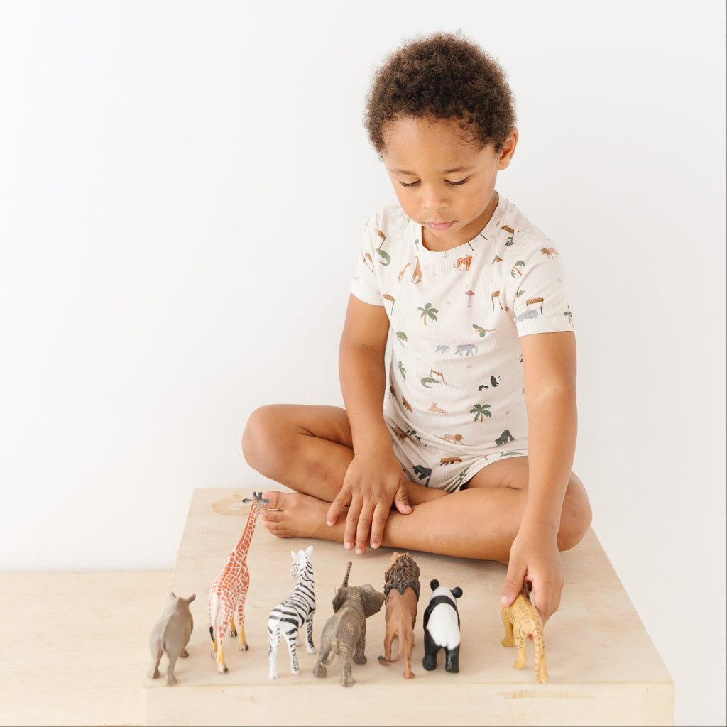 Zoo Day Small Ribbed Shorts Two-Piece Set