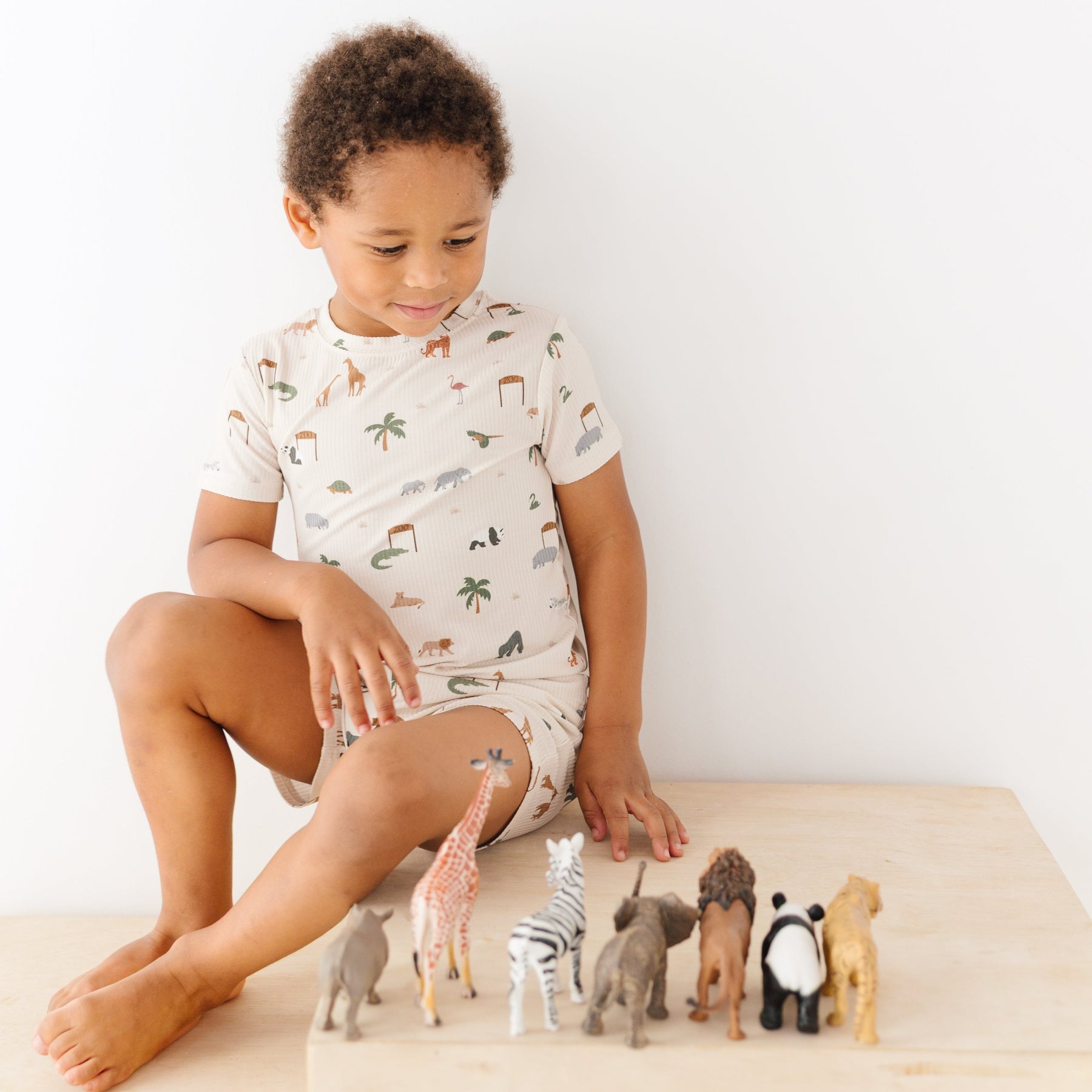 Zoo Day Small Ribbed Shorts Two-Piece Set