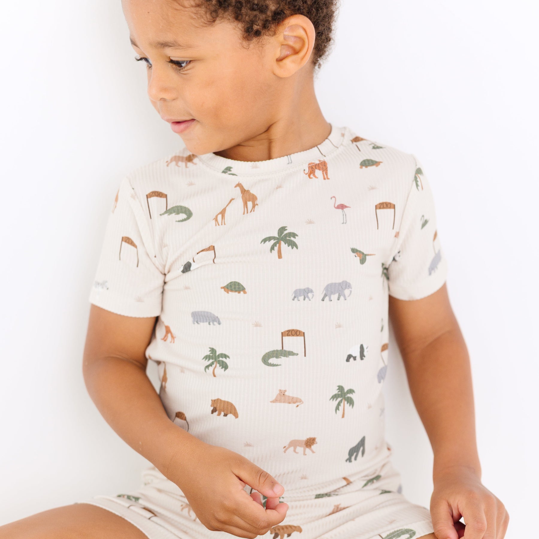Zoo Day Small Ribbed Shorts Two-Piece Set