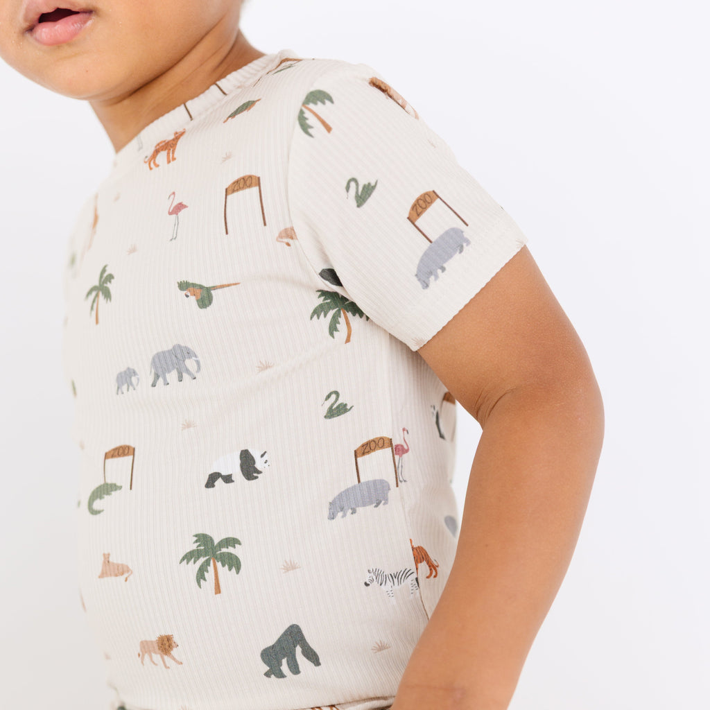 Zoo Day Small Ribbed Shorts Two-Piece Set