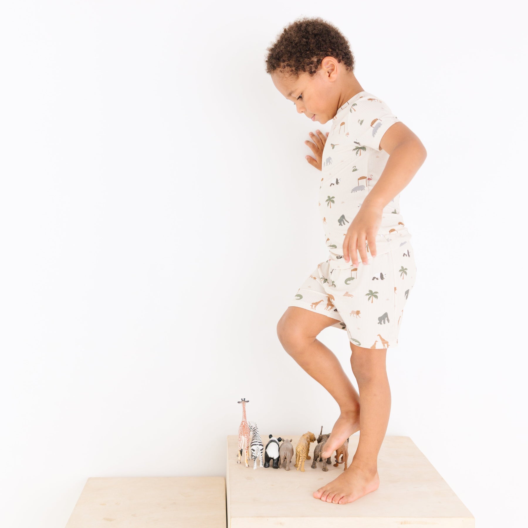 Zoo Day Small Ribbed Shorts Two-Piece Set