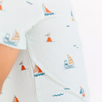 Nautical Boats Small Ribbed Shorts Two-Piece Set