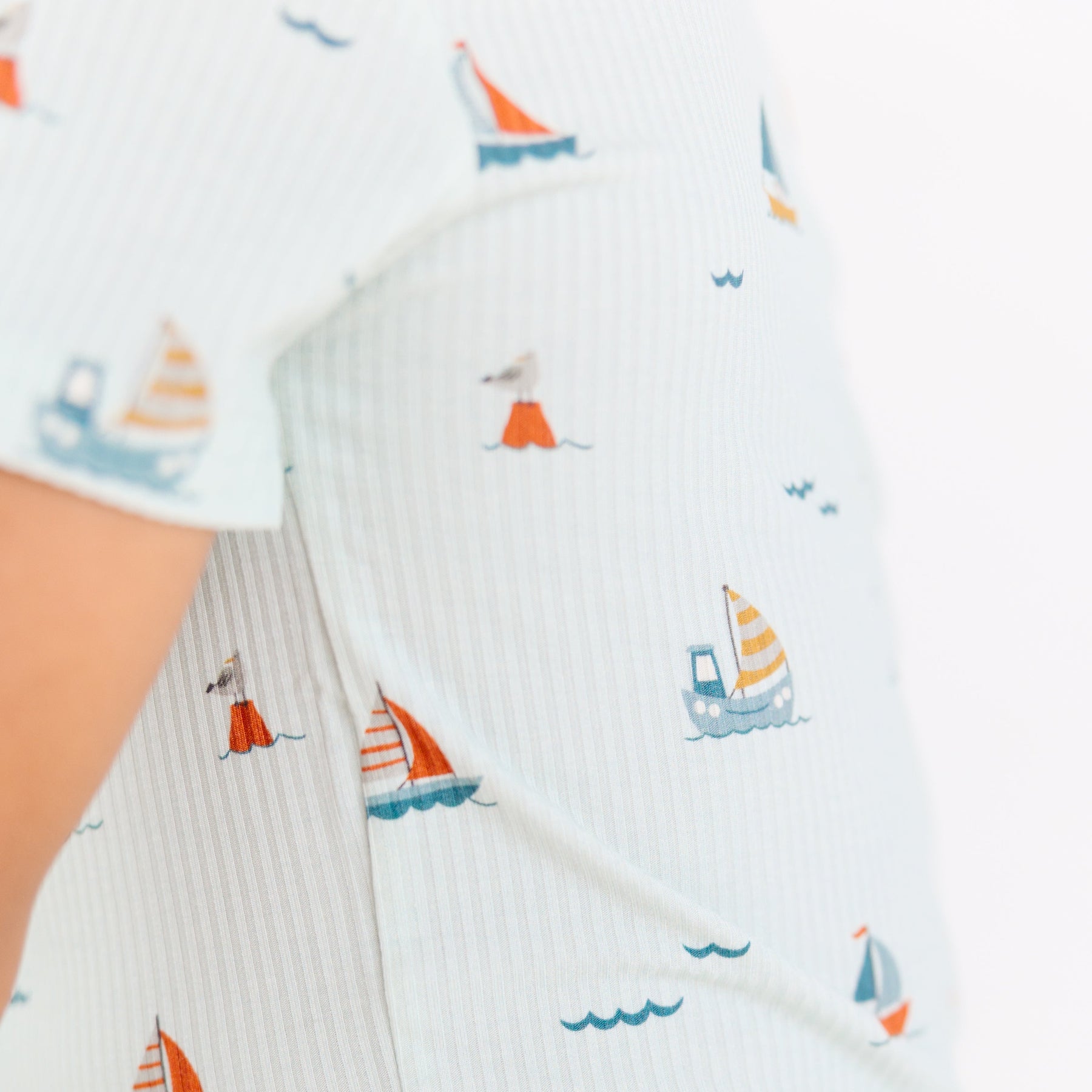 Nautical Boats Small Ribbed Shorts Two-Piece Set