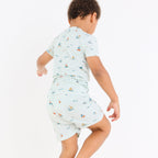 Nautical Boats Small Ribbed Shorts Two-Piece Set