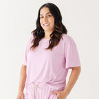 Lilac Mist Small Ribbed Women's Shorts Set