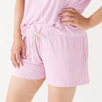 Lilac Mist Small Ribbed Women's Shorts Set