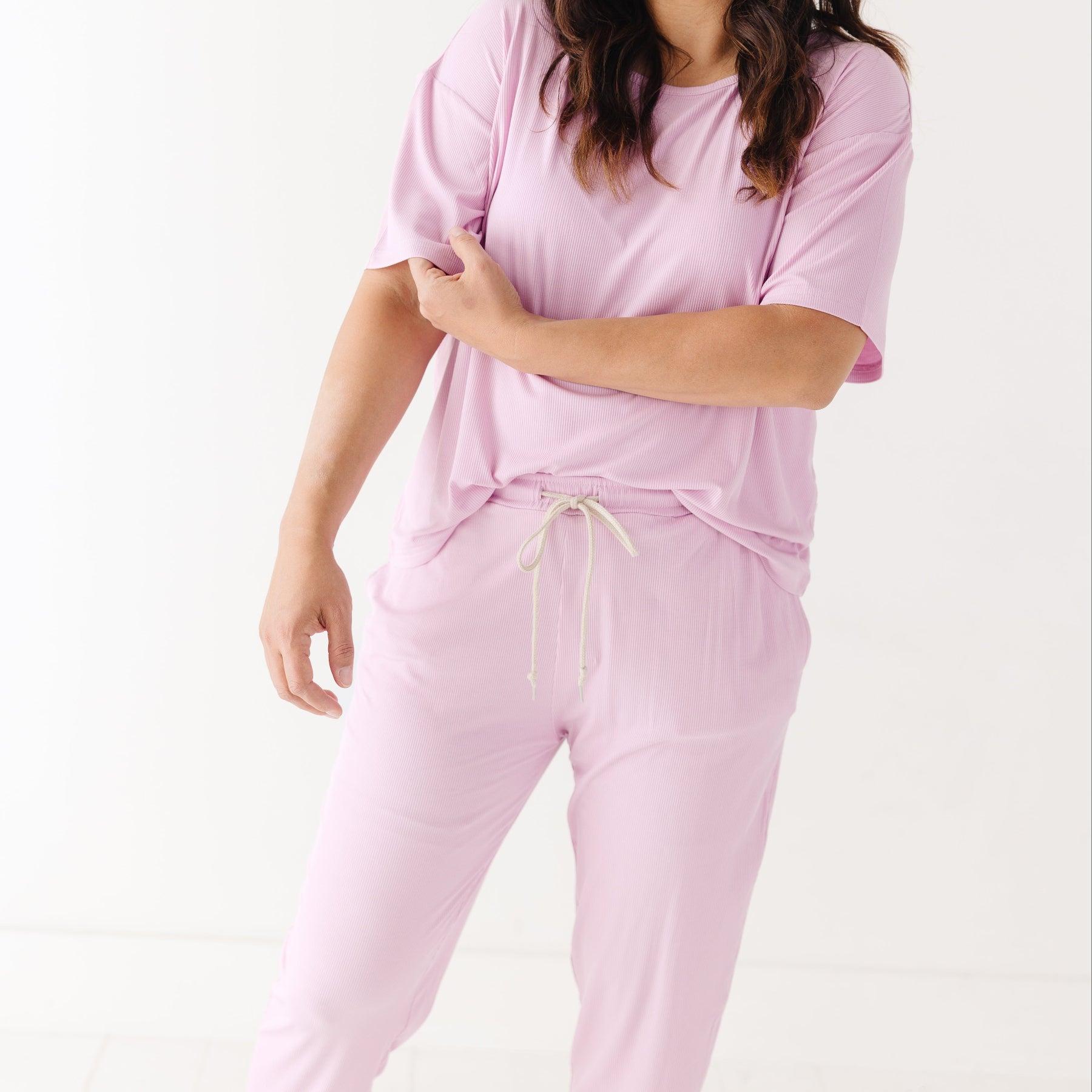 Lilac Mist Small Ribbed Women's Pants