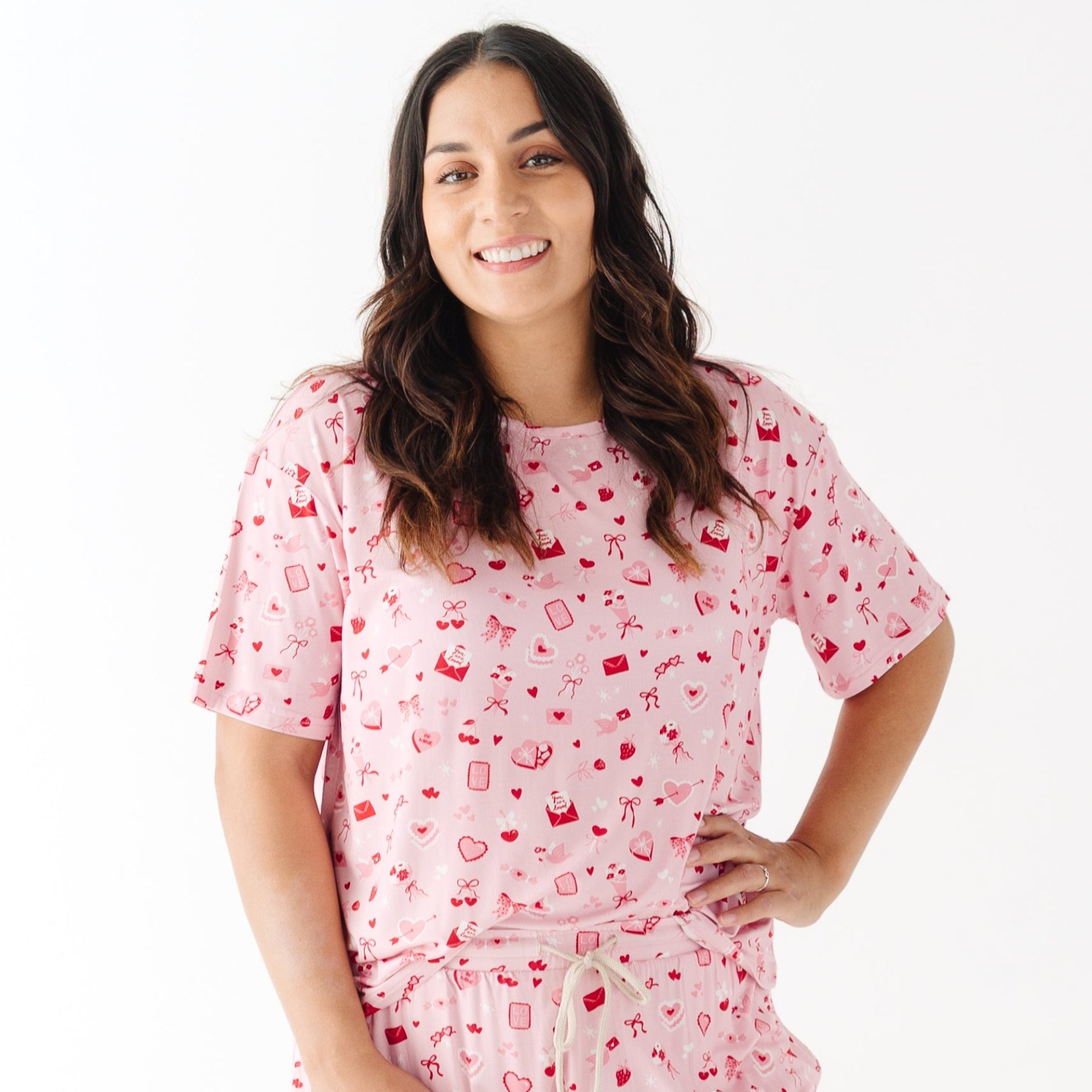 Dear Valentine Women's Short Sleeve & Pants Matching Set