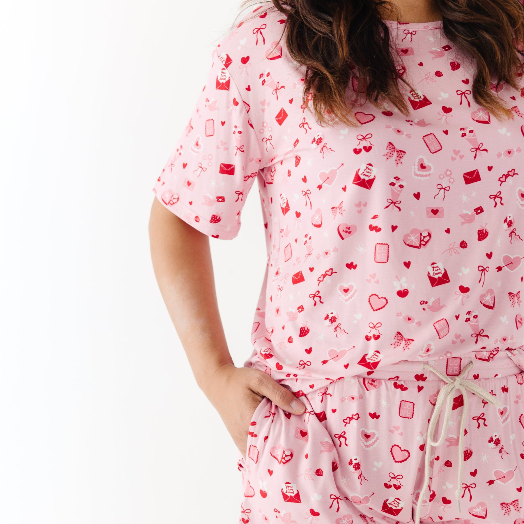 Dear Valentine Women's Short Sleeve & Pants Matching Set