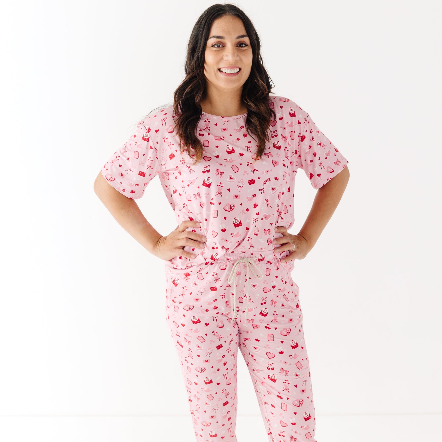 Dear Valentine Women's Short Sleeve & Pants Matching Set