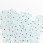 Nautical Boats Small Ribbed Zip Romper