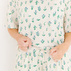 Morning Meadow Small Ribbed Women's Short Sleeve & Pants Matching Set