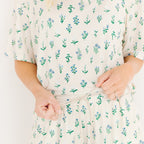 Morning Meadow Small Ribbed Women's Short Sleeve Top