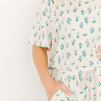 Morning Meadow Small Ribbed Women's Short Sleeve & Pants Matching Set