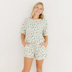 Morning Meadow Small Ribbed Women's Shorts Set