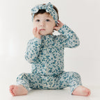 Bluebell Blossoms Small Ribbed Zip Romper
