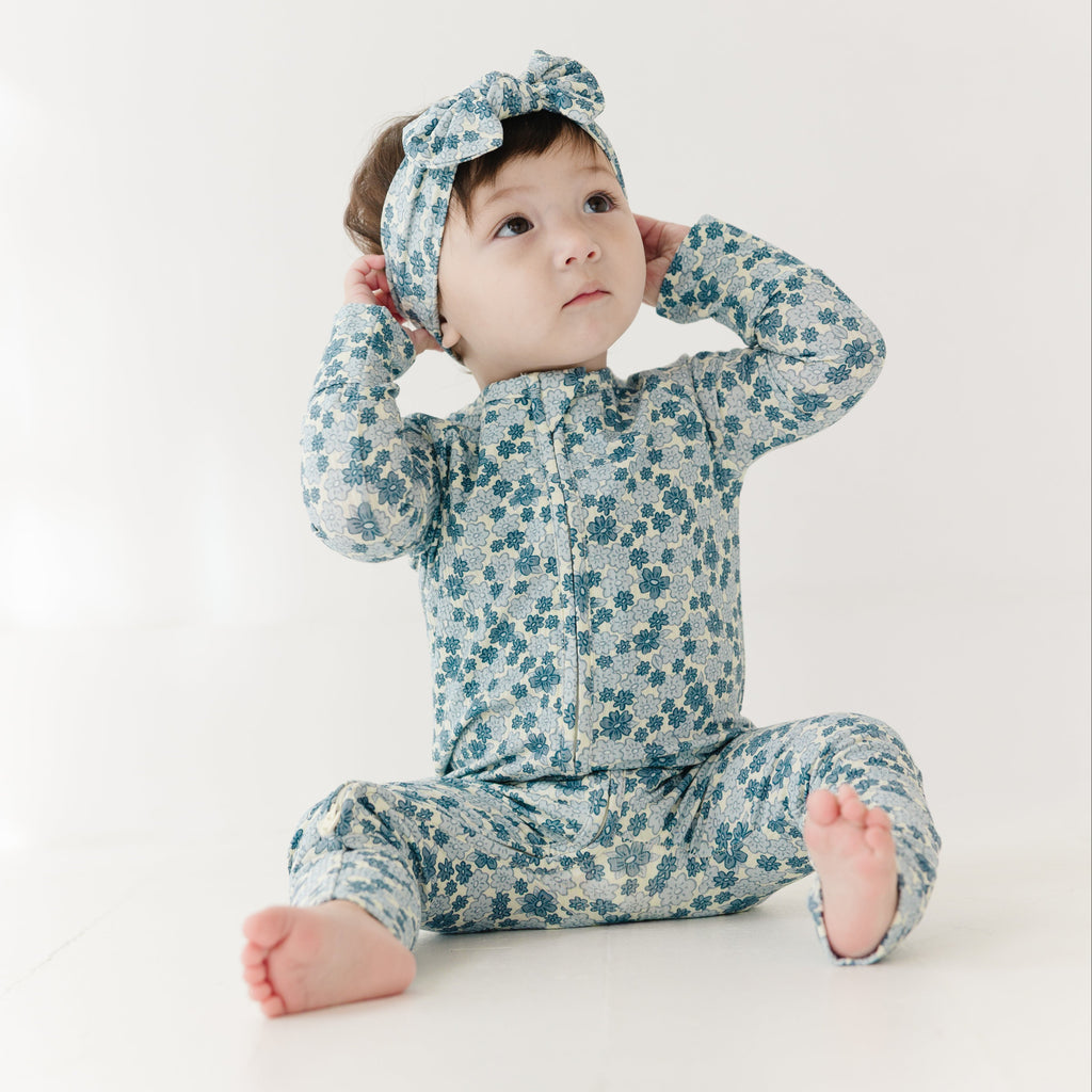 Bluebell Blossoms Small Ribbed Bow